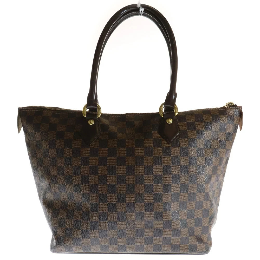 Louis Vuitton Ebene Damier Brown Saleya Tote Leather Hand Brown Bag